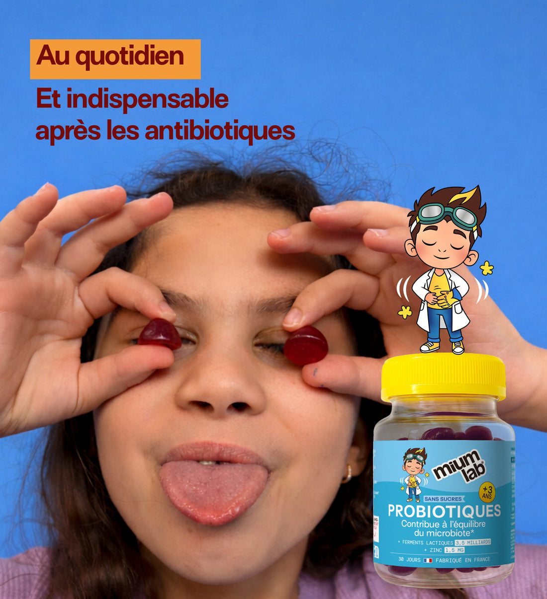 Gummies PROBIOTIQUES SANS SUCRES ENFANTS | Confort digestif | 30 jours 🧒