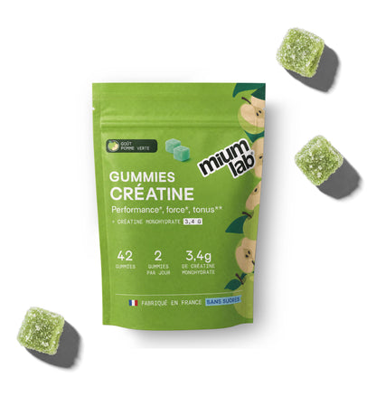 Gummies CRÉATINE POMME VERTE SANS SUCRES | Performance à l&