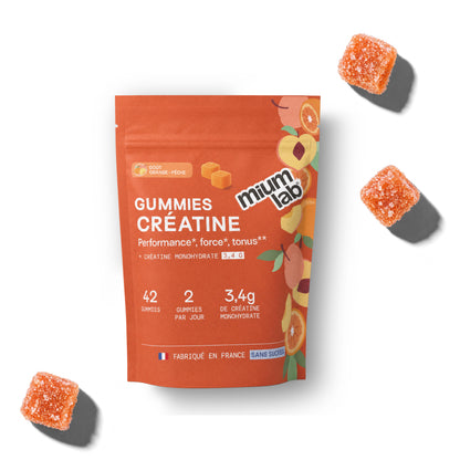 Gummies CRÉATINE ORANGE-PÊCHE SANS SUCRES | Performance à l&