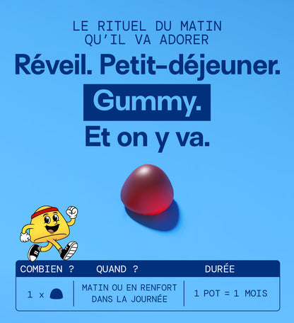 Gummies Multivitamines Enfants SANS SUCRES | Énergie stable &amp; 10 vitamines essentielles | 30 jours
