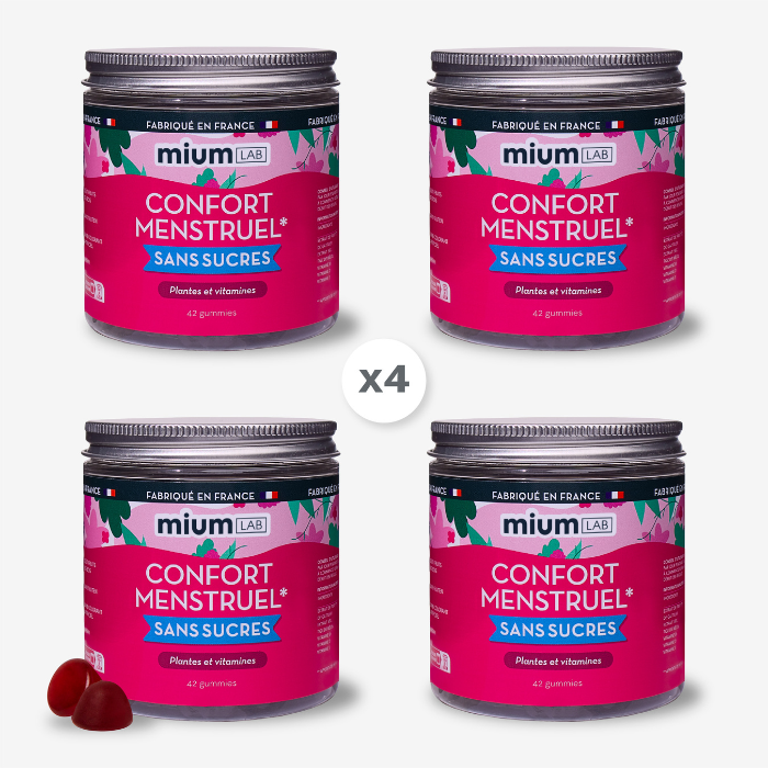 Pack Gummies Syndrome Prémenstruel | Réduit les inconforts menstruels | 4 x 21 jours