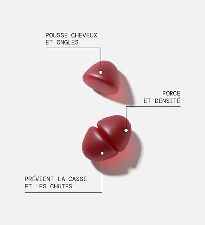 Gummies Cheveux et Ongles SANS SUCRES | Apporte force et brillance | 21 jours