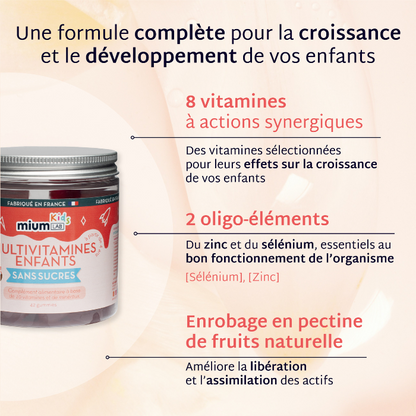 Gummies Enfants SANS SUCRES | Multivitaminé | 21 jours