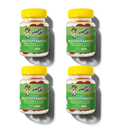 Pack Gummies Mulivitamines Enfants SANS SUCRES | Soutient la croissance | 4 x 21 jours