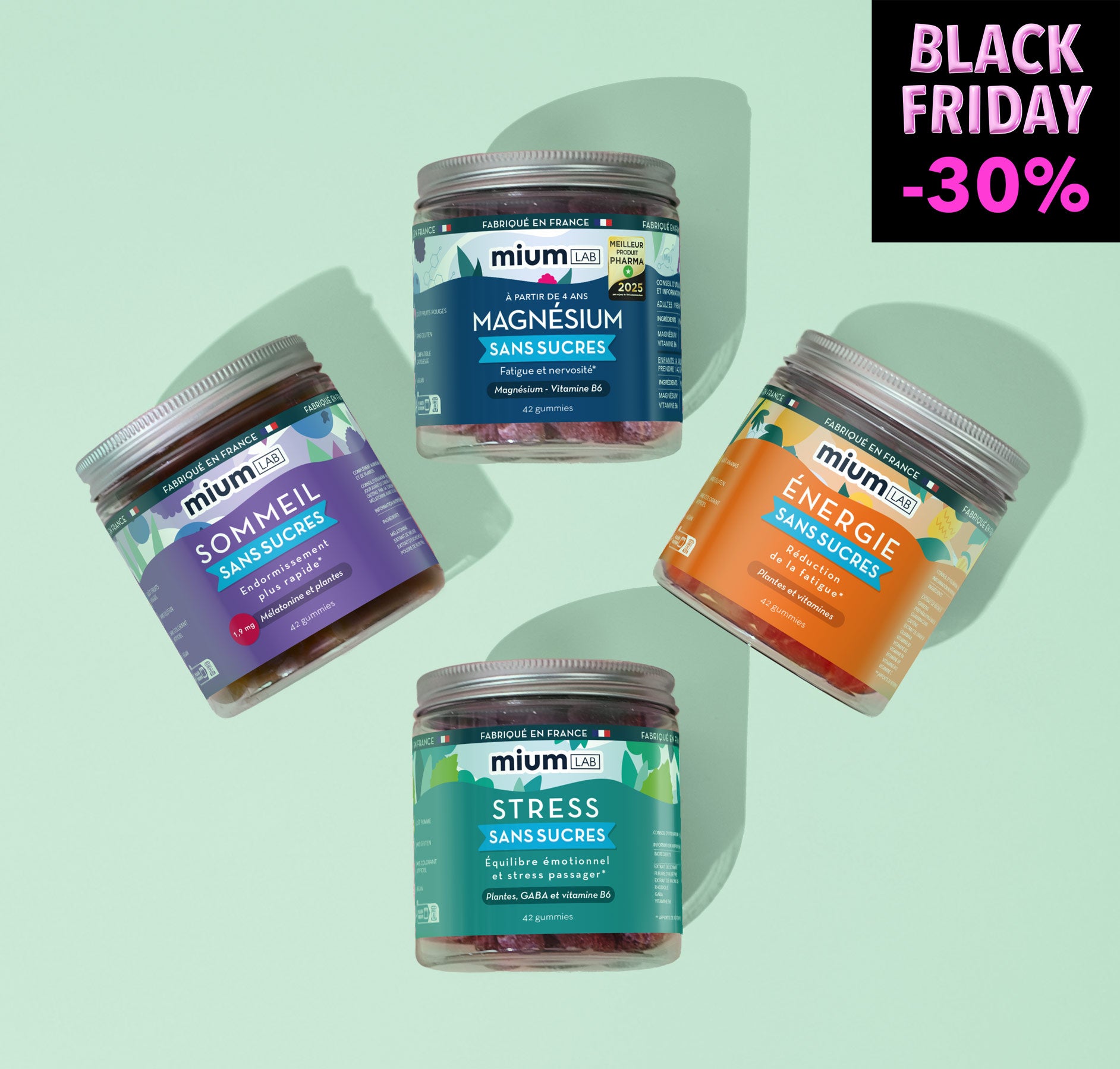 🏴 Pack Pleine Forme | Énergie + Sommeil + Magnésium + Stress | Cure 3 semaines