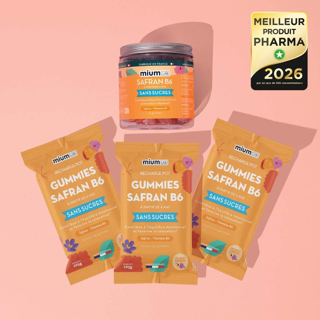 Pack Safran B6 PÊCHE - 1 pot + 3 éco-recharges  | Améliore l&
