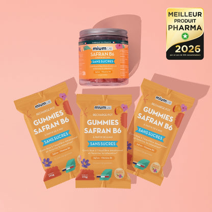 Pack Safran B6 PÊCHE - 1 pot + 3 éco-recharges  | Améliore l&