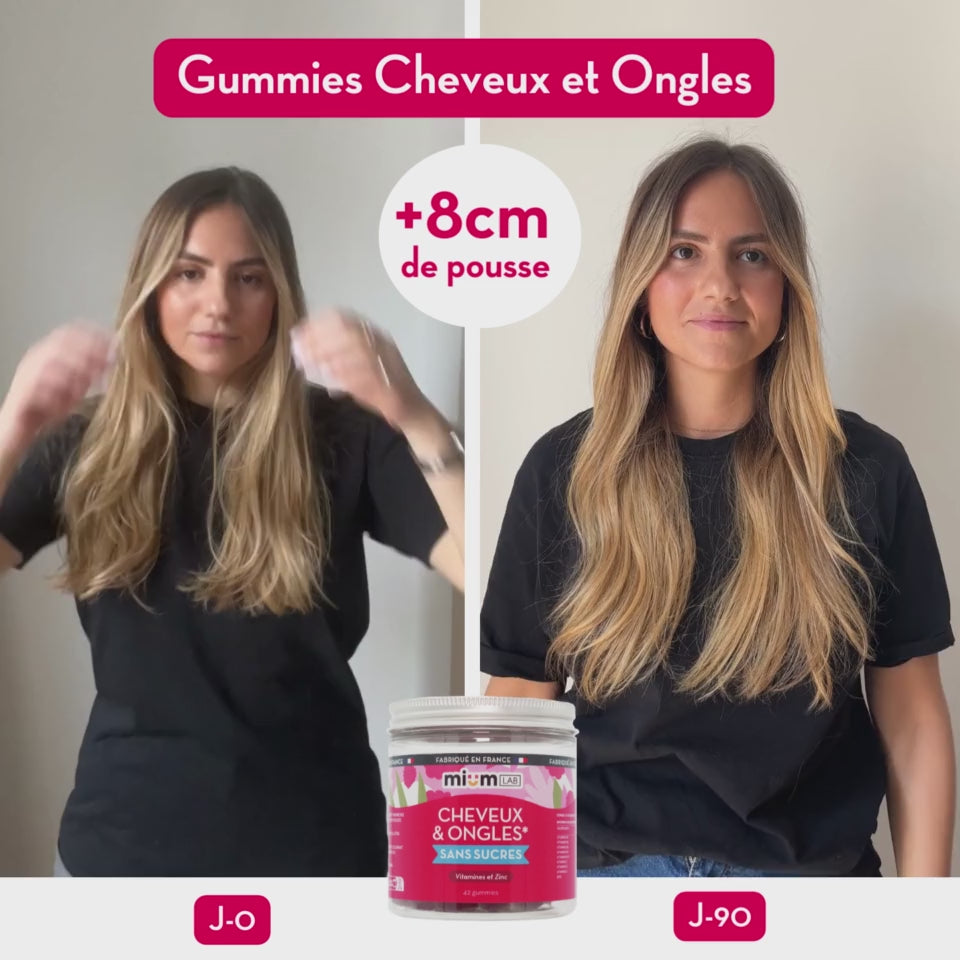 Gummies Cheveux et Ongles SANS SUCRES | Apporte force et brillance | 21 jours