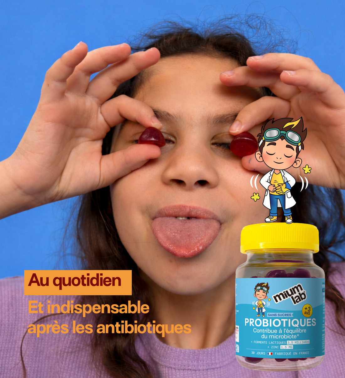 Gummies PROBIOTIQUES SANS SUCRES ENFANTS | Confort digestif | 30 jours 🧒