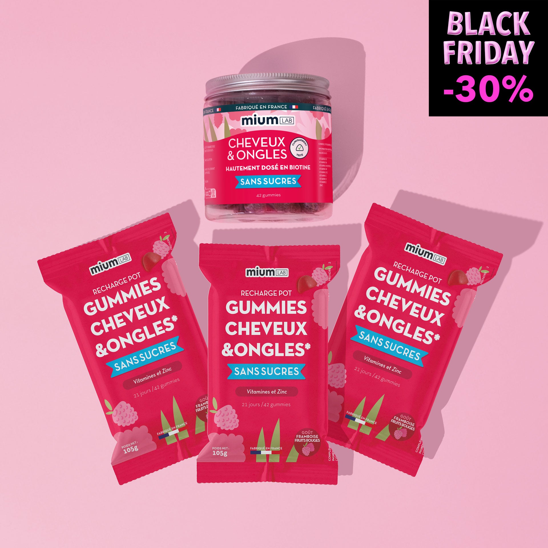 🏴 Pack recharges Cheveux et Ongles | Apporte force et brillance | Cure longue 3 mois