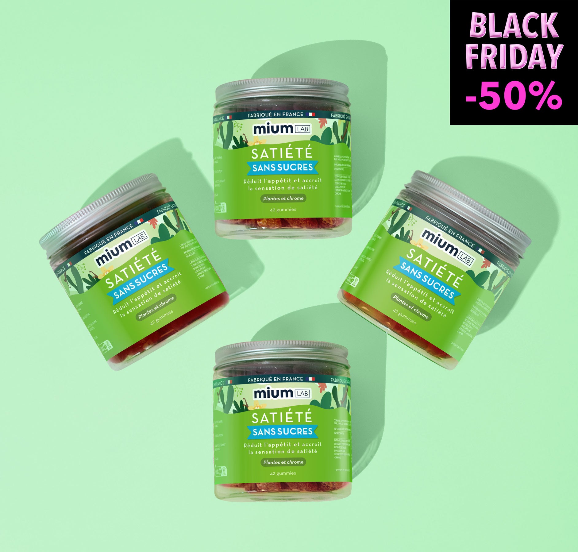 🏴 Pack Gummies Satiété SANS SUCRES | Contrôle de l&